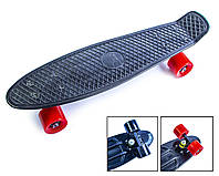 Пенни борд Penny board черный с колесами в матовом исполнении