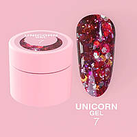 Luna Unicorn Gel No07 — гель для дизайну з блискітками, 5 мл