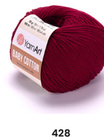 Нитки пряжа для в'язання бавовна / акрил BABY COTTON YarnArt Бебі котон ЯрнАрт № 428 - бордо