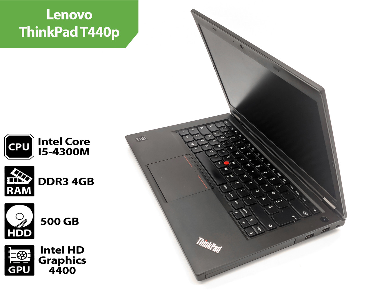 Ноутбук Lenovo ThinkPad T440p (14" / Intel Core I5-4300M / 4Gb / HDD 500Gb)