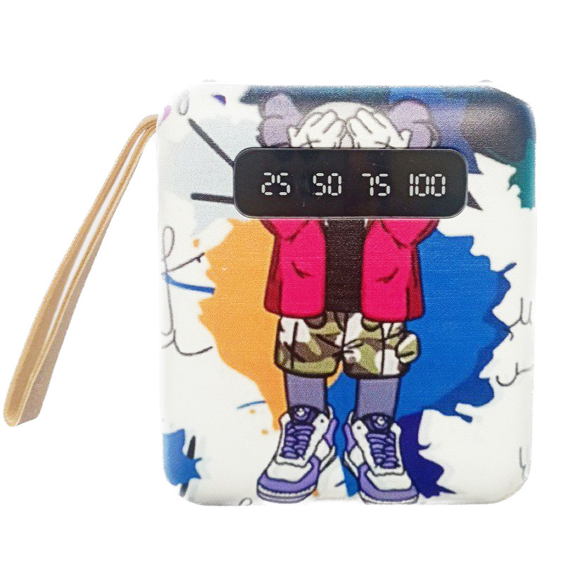 Power Bank 5000 mAh з екраном і ліхтариком 4 в 1 (Kaws) | Компактний портативний зарядний пристрій