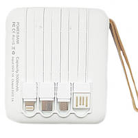 Power Bank 5000 mAh з екраном і ліхтариком 4 в 1 (Kaws) | Компактний портативний зарядний пристрій, фото 6