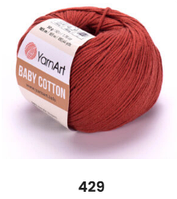 Нитки пряжа для в'язання бавовна / акрил BABY COTTON YarnArt Бебі котон ЯрнАрт № 429 - вишня