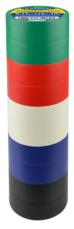 Ізолента АСКО-УКРЕМ 19мм, 10 кольорів, ПВХ, для електроізоляції проводів