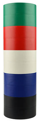 Ізолента АСКО-УКРЕМ 19мм, 10 кольорів, ПВХ, для електроізоляції проводів, фото 2