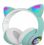 Бездротові навушники з котячими вушками та підсвічуванням Cat - колір зелений, синій, чорний, фото 9