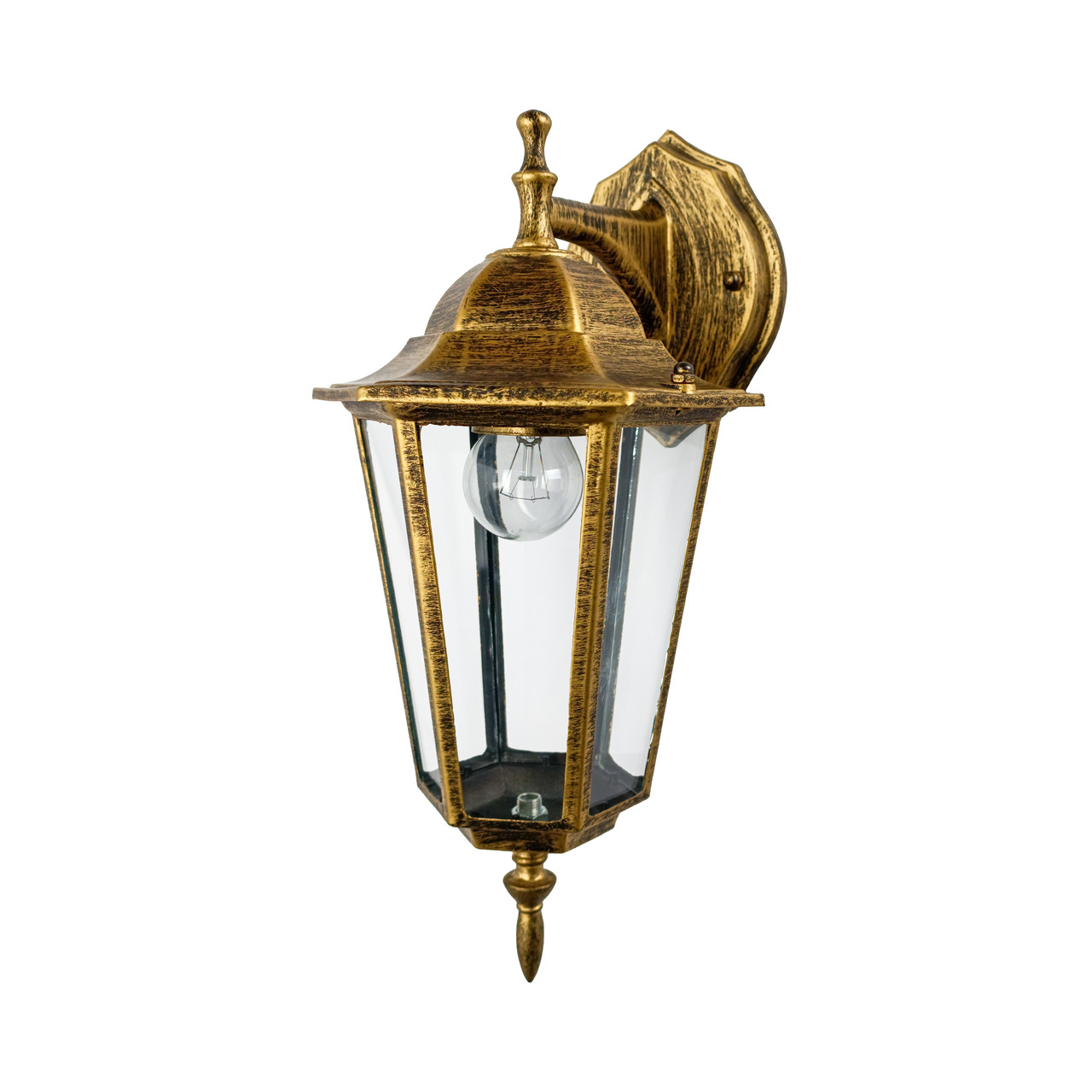 Настінний вуличний світильник з металу бронза 20х37 см