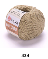 Нитки пряжа для в'язання бавовна / акрил BABY COTTON YarnArt Бебі котон ЯрнАрт № 434 - молочний шоколад