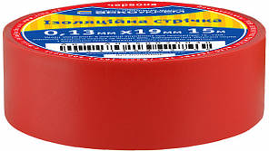 Ізолента АСКО-УКРЕМ червона ПВХ 19мм 15м для електроізоляції проводів, фото 2