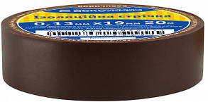 Ізоляційна стрічка коричнева ПВХ 0,13мм*19мм/20м, АСКО-УКРЕМ для електроізоляції, фото 3