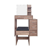 Туалетний, косметичний столик + табурет з підсвіткою AVKO ADT17 Grey Walnut