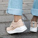 Жіночі шкіряні кросівки на липучці, колір пудра   37  р-р, фото 5