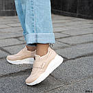 Жіночі шкіряні кросівки на липучці, колір пудра   37  р-р, фото 6