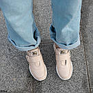Жіночі шкіряні кросівки на липучці, колір пудра   37  р-р, фото 7