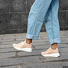 Жіночі шкіряні кросівки на липучці, колір пудра   37  р-р, фото 9