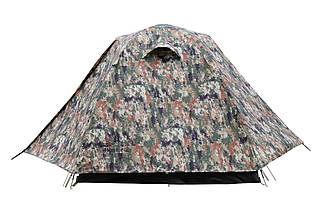 Намет Tramp Lite Hunter 2 Camo | Універсальна двошарова двомісна туристична камуфляжна палатка з двома входами і двома тамбурами, фото 4