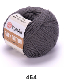 Нитки пряжа для в'язання бавовна / акрил BABY COTTON YarnArt Бебі котон ЯрнАрт № 454 - сіро-коричневий
