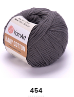 Нитки пряжа для в'язання бавовна / акрил BABY COTTON YarnArt Бебі котон ЯрнАрт № 454 - сіро-коричневий