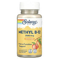 Solaray, високоефективний метил B12, натуральні манго та персик, 2500 мкг, 60 льодяників