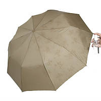 Женский зонт полуавтомат проявка с цветами Bellissimo 10 спиц антиветер Бежевый (59997)