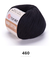 Нитки пряжа для в'язання бавовна / акрил BABY COTTON YarnArt Бебі котон ЯрнАрт № 460 - чорний