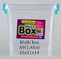 Пластиковий контейнер з кришкою для продуктів Multi box A9(1,45л) 15х11х14