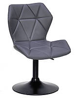 Стілець Torino BK-Base сірий 1001 шкірозамінник на чорній опорі-бліні D-410 мм, поворотний із регулюванням висоти, фото 2