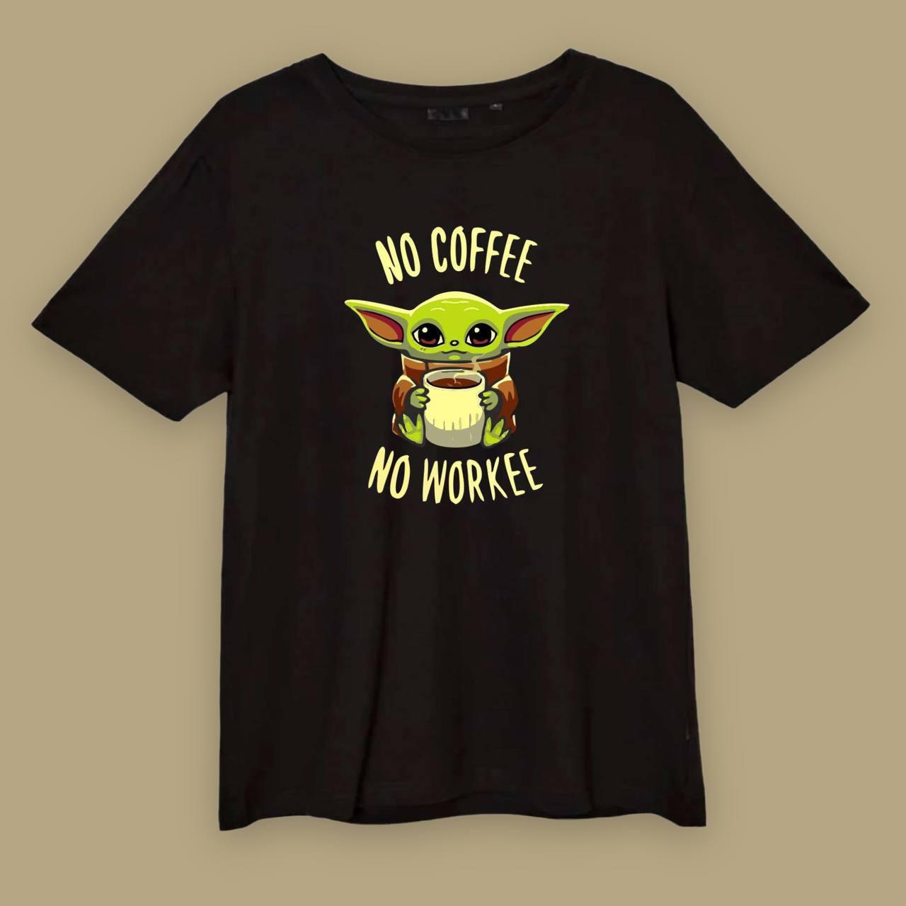 Футболка "Бейбі Йода" no coffee — Чорний — 116