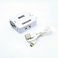 (UA) Перехідник (конвертер) Mini VGA2AV (VGA / 3RCA)