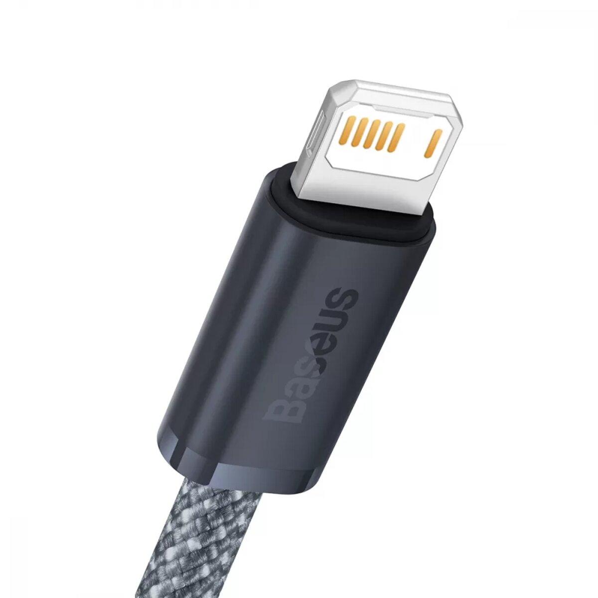 Кабель для айфона Baseus Dynamic Series Fast Charging Data Cable USB to iP 2.4A 1м Slate Gray шнур для зарядки - фото 2 - id-p1805046326