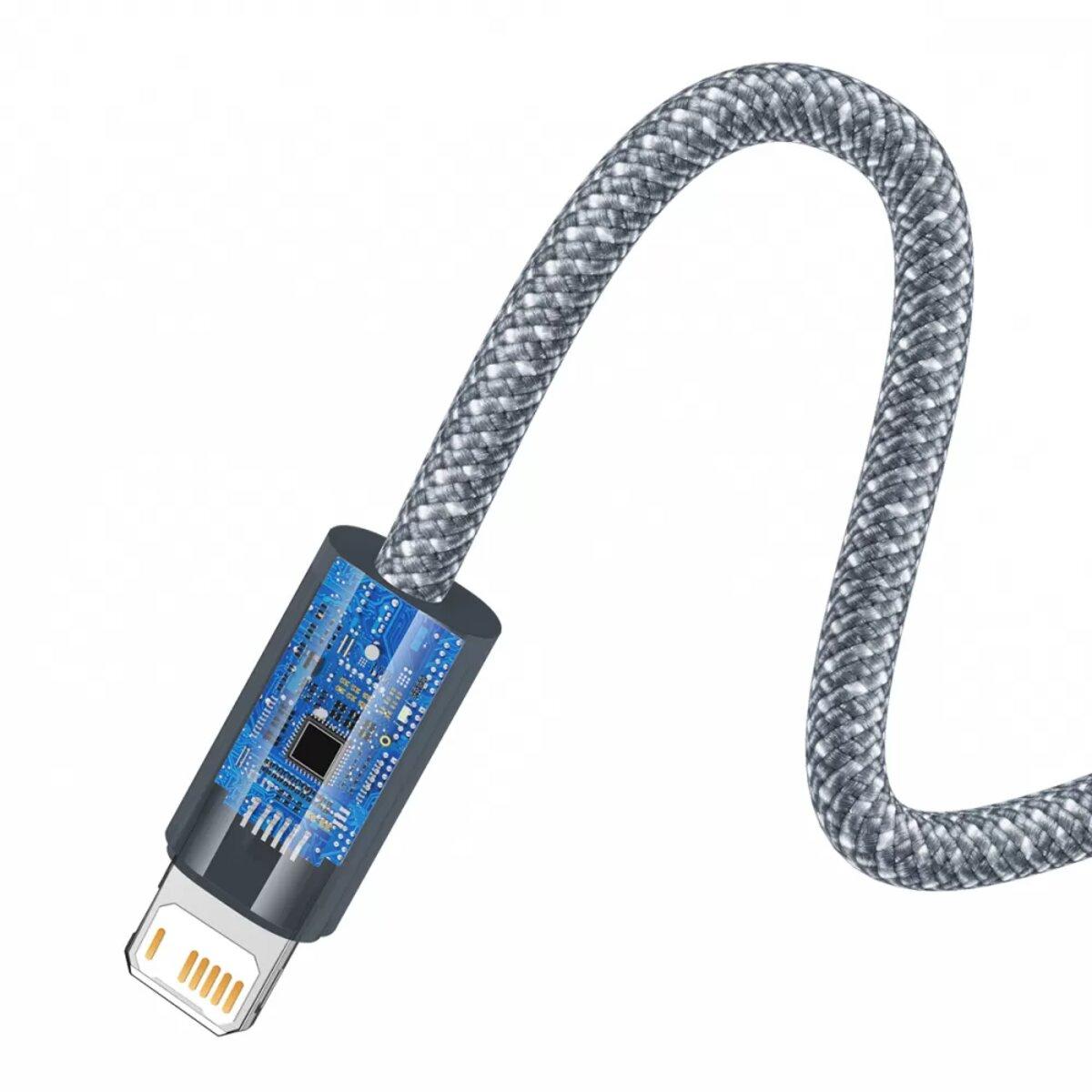Кабель для айфона Baseus Dynamic Series Fast Charging Data Cable USB to iP 2.4A 1м Slate Gray шнур для зарядки - фото 4 - id-p1805046326