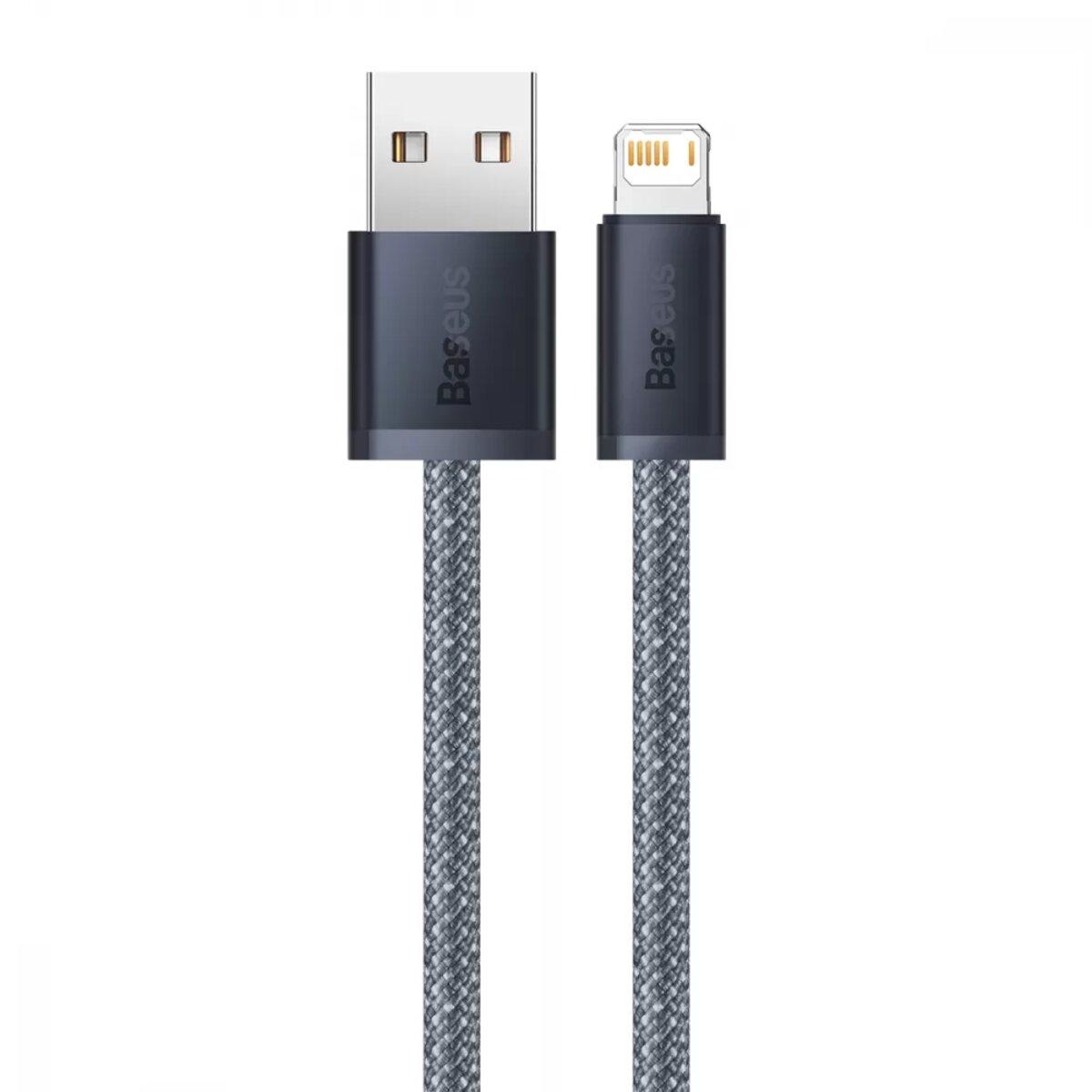 Кабель для айфона Baseus Dynamic Series Fast Charging Data Cable USB to iP 2.4A 1м Slate Gray шнур для зарядки - фото 5 - id-p1805046326