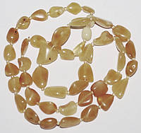 Ожерелье янтарь 56 см 12*8 мм натуральный шлифованный желтый медовый
