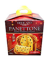 Паска Панеттоне з цукатами апельсина та родзинками Delicato PANETTONE Classico, 800 г