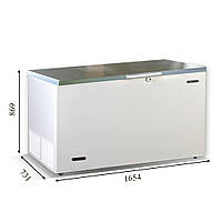 IRAKLIS 56 INOX (515л) Морозильный ларь с глухой крышкой из нержавейки ТМ CRYSTAL Греция