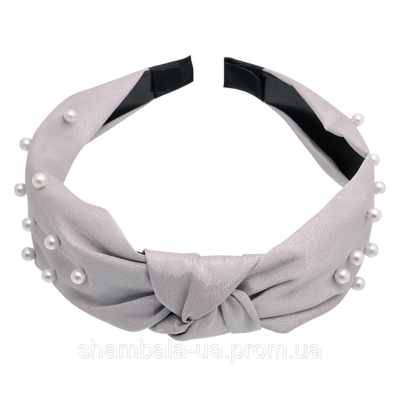Обруч для волосся "Gray with pearls" (066707)