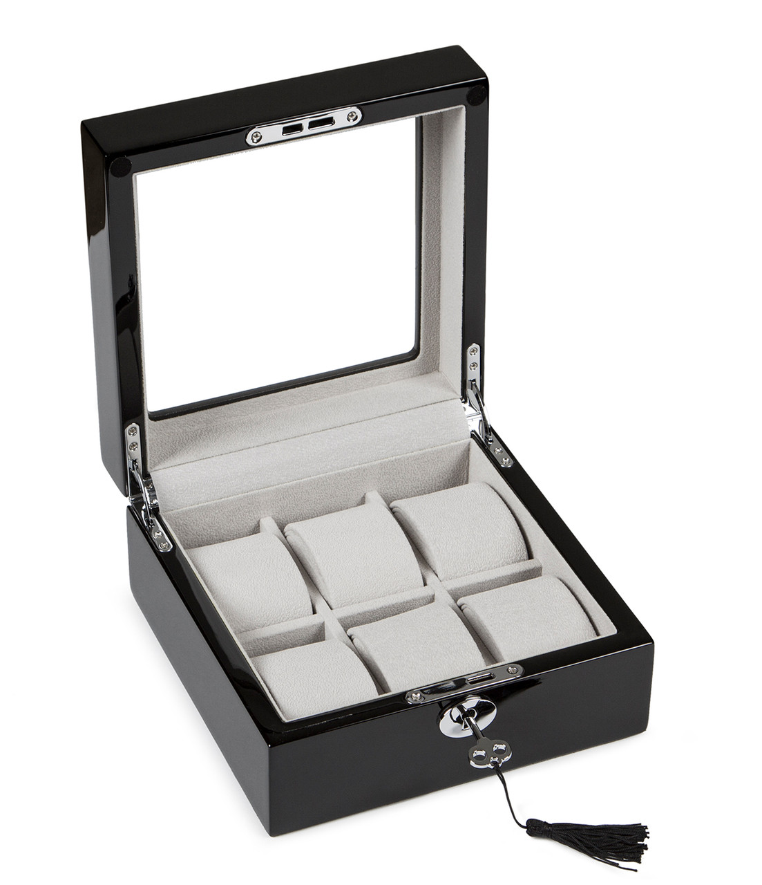 Скринька для зберігання 6 годинників дерев'яна зі склом на кришці німецького бренду ROTHENSCHILD, фото 1