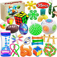 Набор игрушек Scientoy Fidget, сенсорная игрушка из 35 шт. для СДВ, ОКР, аутичных детей, взрослых, тревож