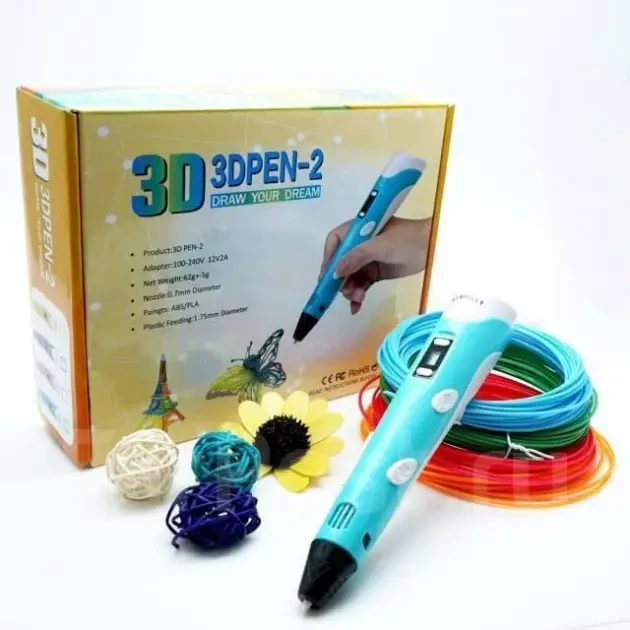 3D ручка + LED-дисплей + 10 м нитки в подарунок, 3Д Pen 2-е покоління MYRIWELL ЖК-дисплей