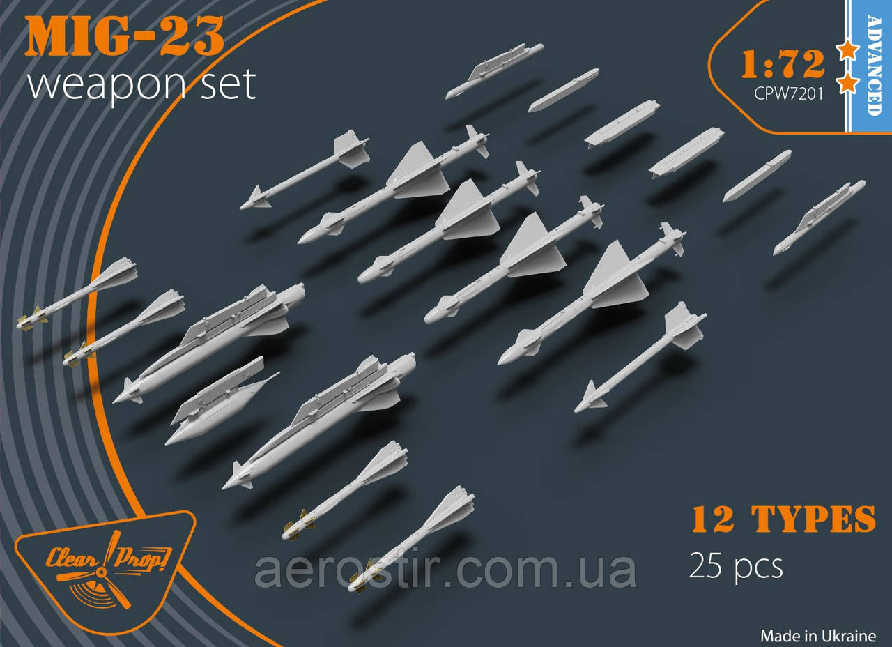 Набір озброєння для МіГ-23 в 1/72 Clearprop CPW7201