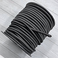 Шнур-гумка, чорного кольору 7.5 мм.