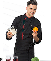 Кителя кухарські двобортні з рукавом 3/4 Чорний L, фото 5