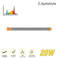 Led лампа для растений Cosmorrow 20w PPE 2.4 L50cm FULL SPECTRUM