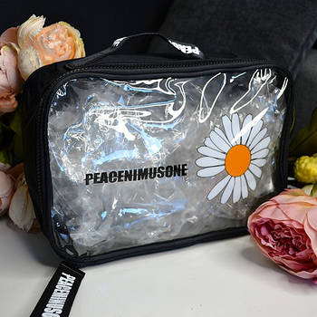 Косметичка жіноча силіконова 28*18 см Ромашка Chamomile на блискавці в різних варіантах Luna