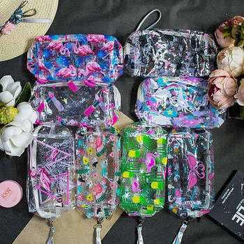 Косметичка жіноча силіконова на блискавці з петелькою в різних варіантах Luna