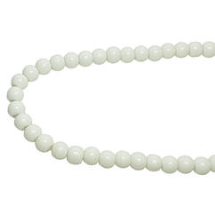 Намистини 4 мм Нитка 80 см Білі тон 101, Фурнітура для Біжутерії, Прикрас, Намиста, Браслетів