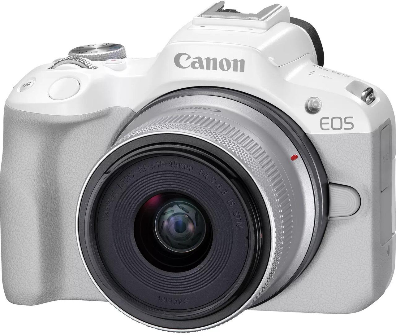 Фотоапарат Canon EOS R50 WH + RF-S 18-45mm IS STM , Гарантія