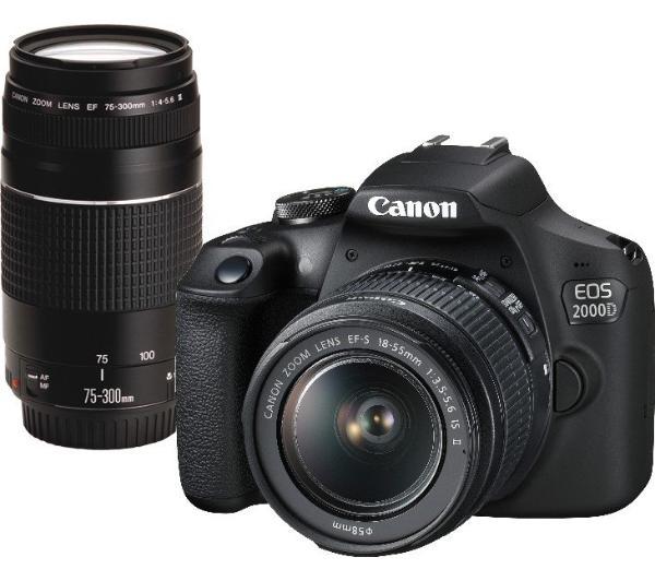 Фотоапарат Canon EOS 2000D + EF-S 18-55mm f/3,5-5.6 IS II + EF 75-300mm f/4–5.6 III , Гарантія