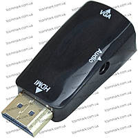 Конвертер HDMI в VGA + аудио (штекер HDMI - гнездо VGA + гнездо 3,5мм) + шнур AUX