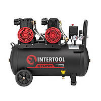 Компрессор INTERTOOL PT-0030, 50 л, 2x1.1кВт, 220В, 8атм, 400 л/мин, 2800 об/мин, безмасляный, 4 цилиндра